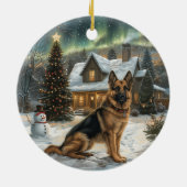 KerstDuitse Shepherd Dog Keramisch Ornament (Achterkant)