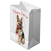 KerstDuitse Shepherd Dog Medium Cadeauzakje (Voorkant Gekanteld)