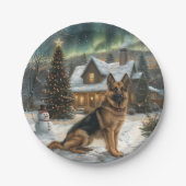KerstDuitse Shepherd Dog Papieren Bordje (Voorkant)