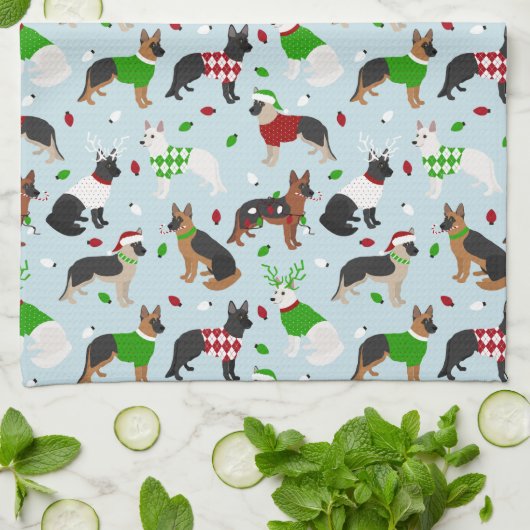 KerstDuitse Shepherd Kitchen Towel Theedoek (Gevouwen)