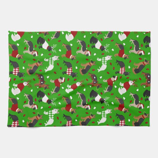 KerstDuitse Shepherd Kitchen Towel Theedoek (Horizontaal)