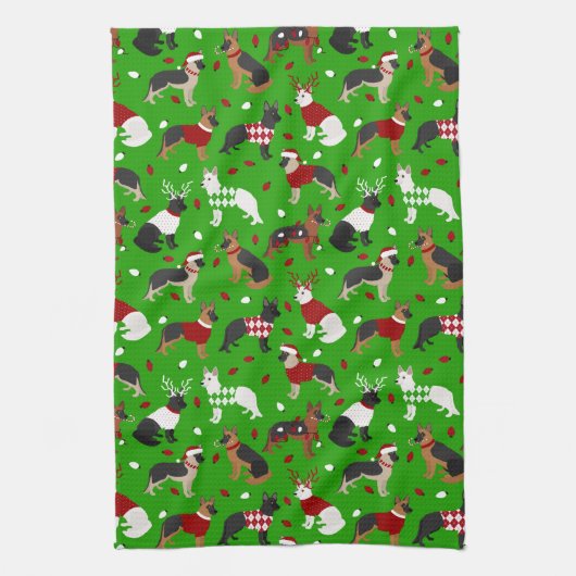 KerstDuitse Shepherd Kitchen Towel Theedoek (Verticaal)