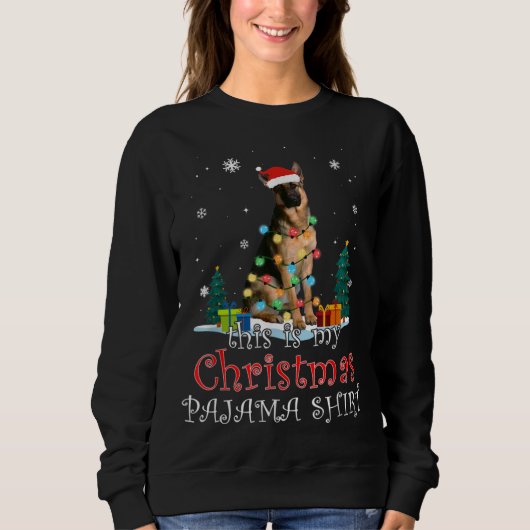 KerstDuitse Shepherd Pajama Lights Funny Gift Trui (Voorkant)