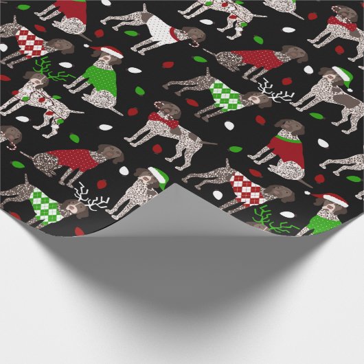 KerstDuitse Shorthaired Pointer Cadeaupapier (Hoek)