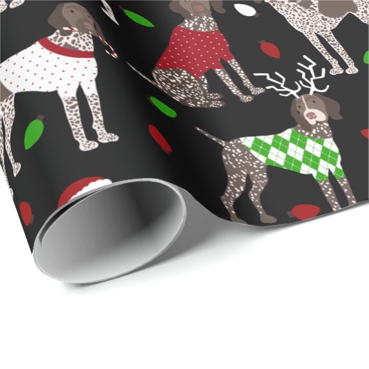KerstDuitse Shorthaired Pointer Cadeaupapier (Rol Hoek)