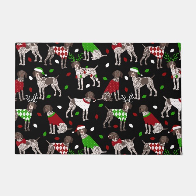 KerstDuitse Shorthaired Pointer Doormat Deurmat (Voorkant)