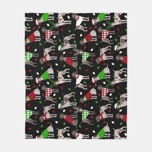 KerstDuitse Shorthaired Pointer Fleece Blanke Deken (Voorkant)
