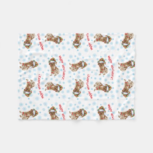 KerstDuitse Shorthaired Pointer Fleece Deken (Voorkant (Horizontaal))