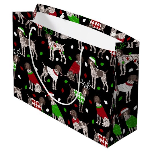 KerstDuitse Shorthaired Pointer Groot Cadeauzakje (Achterkant Gekanteld)