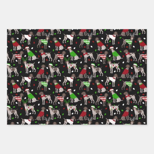 KerstDuitse Shorthaired Pointer Inpakpapier Vel (Voorkant 3)