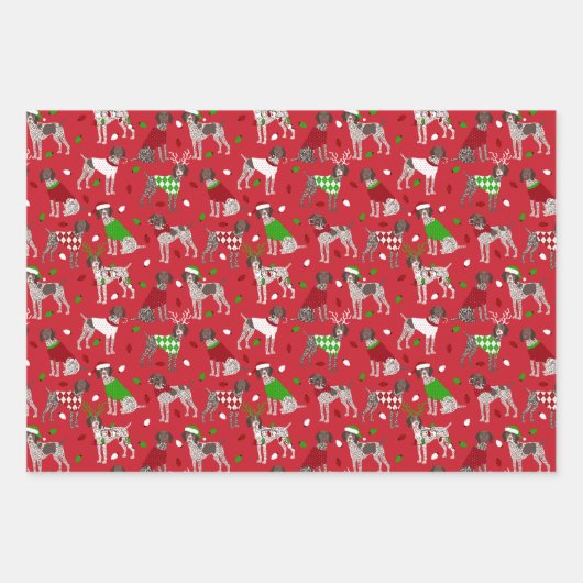 KerstDuitse Shorthaired Pointer Inpakpapier Vel (Voorkant)