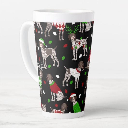 KerstDuitse Shorthaired Pointer Latte Mok (Linkerhoek)