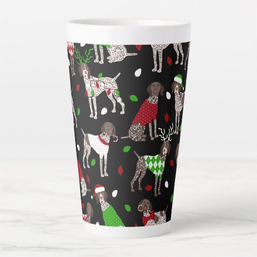 KerstDuitse Shorthaired Pointer Latte Mok (Voorkant)