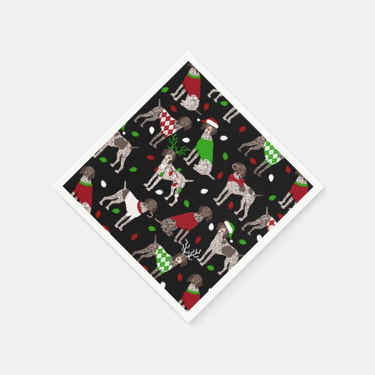 KerstDuitse Shorthaired Pointer Napkins Servet (Hoek)