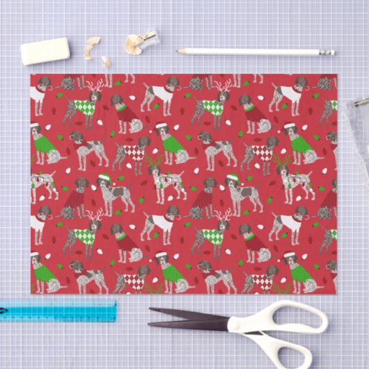 KerstDuitse Shorthaired Pointer Tissuepapier (Craft)