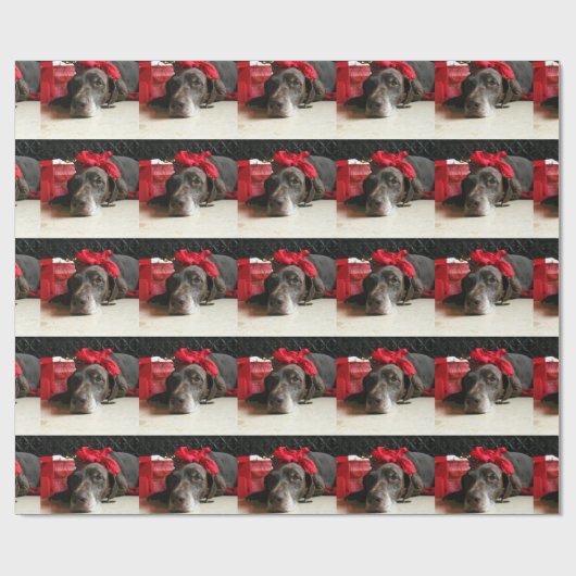 Kerstduitse stengelige aanwijzer cadeaupapier (Vlak)