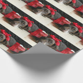 Kerstduitse stengelige aanwijzer cadeaupapier (Hoek)