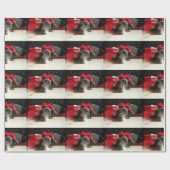 Kerstduitse stengelige aanwijzer cadeaupapier (Vlak)