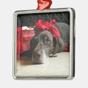 Kerstduitse stengelige aanwijzer metalen ornament