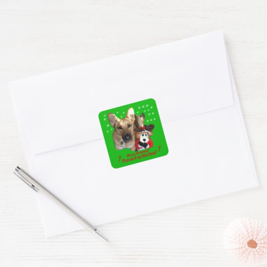 KerstDuitse Stickers van herder en Speelgoed rendi (Envelop)