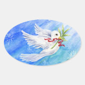 Kerstduivel van vredestichters ovale sticker (Voorkant)