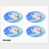 Kerstduivel van vredestichters ovale sticker (Vel)
