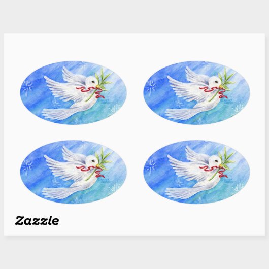 Kerstduivel van vredestichters ovale sticker (Vel)