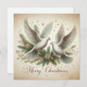 kerstduiven feestdagenkaart (Voorkant / Achterkant)