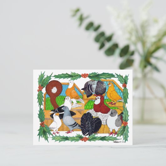 kerstduiven feestdagenkaart (Staand voorkant)