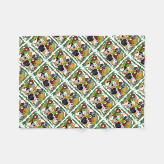 kerstduiven fleece deken (Voorkant (Horizontaal))