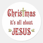 kerstduiven ronde sticker (Voorkant)