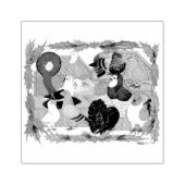 kerstduiven rubberstempel (Afrduk)