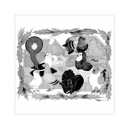 kerstduiven rubberstempel (Afrduk)