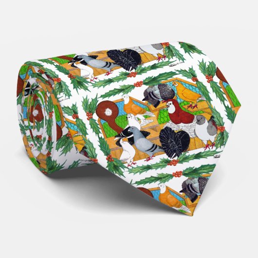 kerstduiven stropdas (Opgerold)