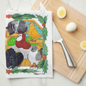 kerstduiven theedoek (Quarter Fold)