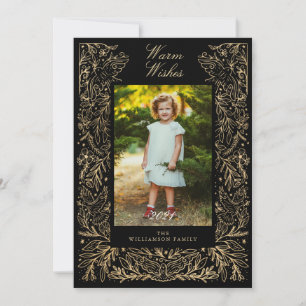 Kerstduiven van Floral Lijst Foto van Peace & Love Feestdagenkaart