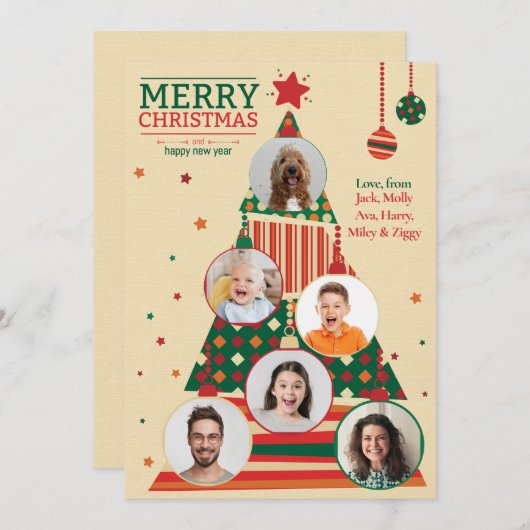 Kerstdumboom Ornament Kaart (Voorkant / Achterkant)