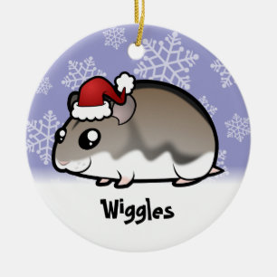 Kerstdwarf Hamster Keramisch Ornament