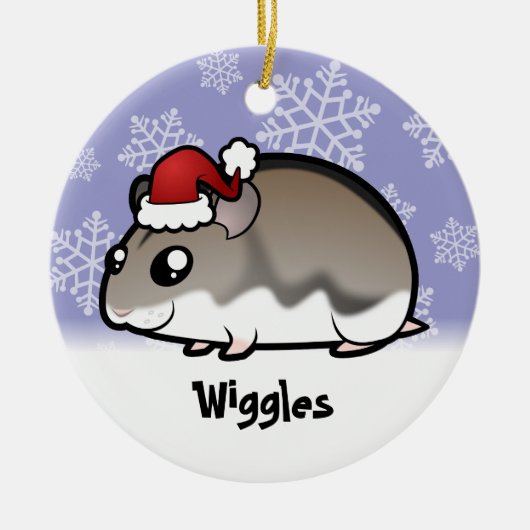 Kerstdwarf Hamster Keramisch Ornament (Voorkant)