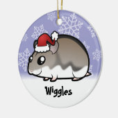 Kerstdwarf Hamster Keramisch Ornament (Links)
