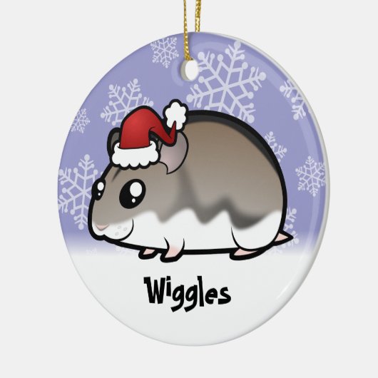 Kerstdwarf Hamster Keramisch Ornament (Links)