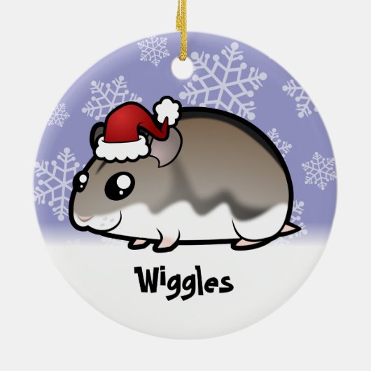 Kerstdwarf Hamster Keramisch Ornament (Achterkant)