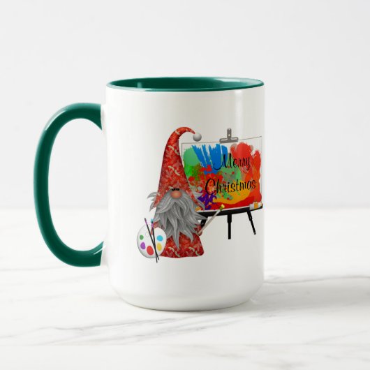 Kerstdwerg Kunstenaar Gepersonaliseerd Mok (Links)