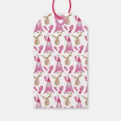 kerstdwergen en rendieren met handschoenen cadeaulabel (Achterkant)