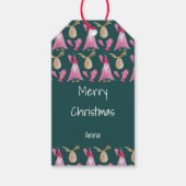 kerstdwergen en rendieren met handschoenen cadeaulabel (Voorkant)