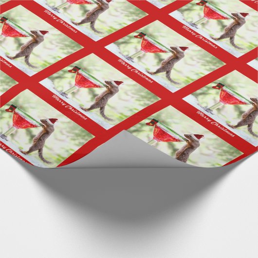 kersteekhoorn bij Happy Hour Custom Gift Wrap Cadeaupapier (Hoek)