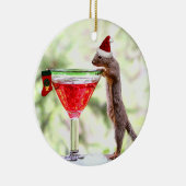 Kersteekhoorn bij Happy Hour Keramisch Ornament (Rechts)