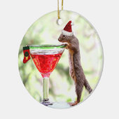 Kersteekhoorn bij Happy Hour Keramisch Ornament (Links)