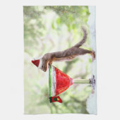 Kersteekhoorn bij Happy Hour Theedoek (Verticaal)