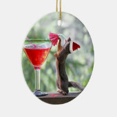kersteekhoorn Drink een cocktail Keramisch Ornament (Rechts)